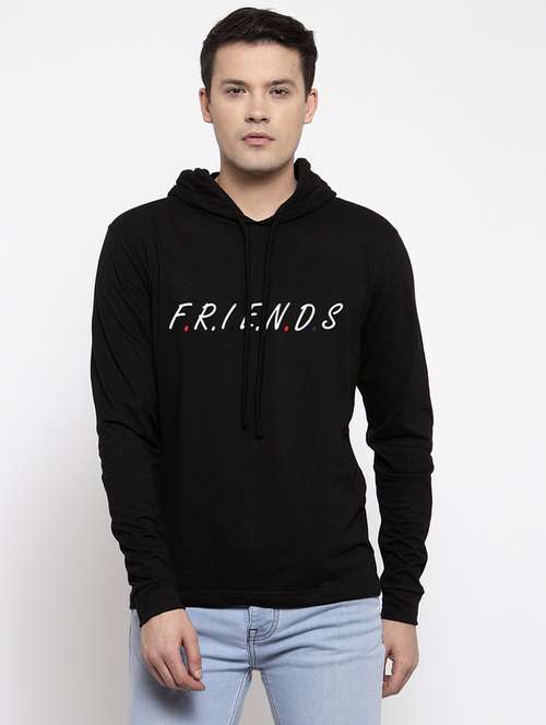 black cotton chest print sweatshirt - 20688499 - Standard Image - 0