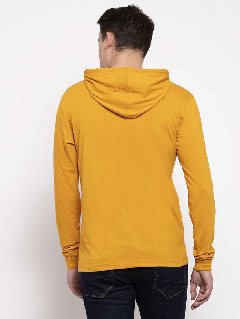 mustard cotton chest print sweatshirt - 20688522 - Standard Image - 3