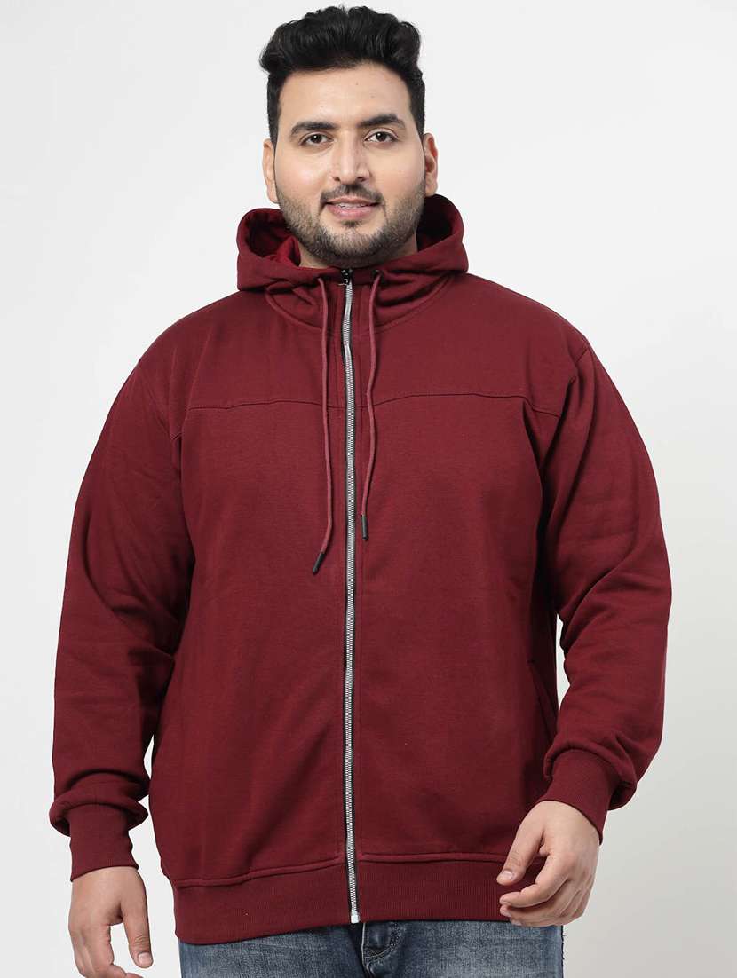 maroon cotton placement print sweatshirt