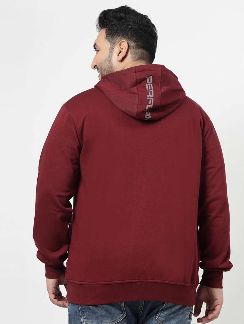 maroon cotton placement print sweatshirt - 20688809 -  Standard Image - 3