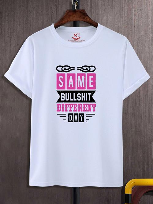 unisex typographic printed t-shirt - 20690932 - Standard Image - 0