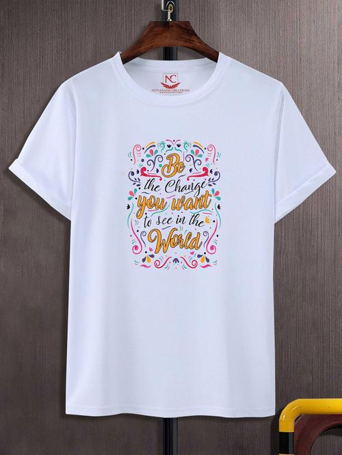 unisex typographic printed t-shirt - 20691523 -  Standard Image - 0