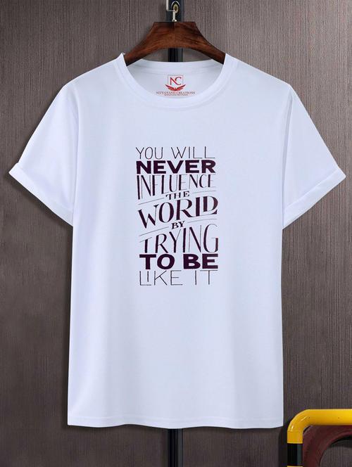 unisex typographic printed t-shirt - 20692196 - Standard Image - 0
