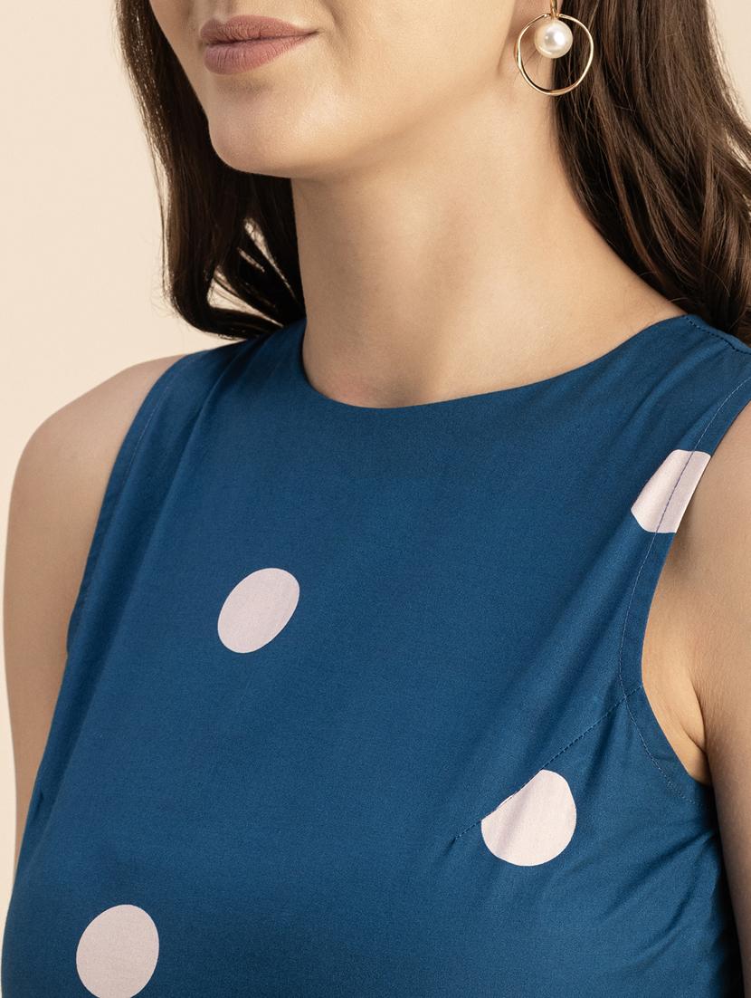 women polka doted sleeveless tiered dress - 20693951 - Standard Image - 5