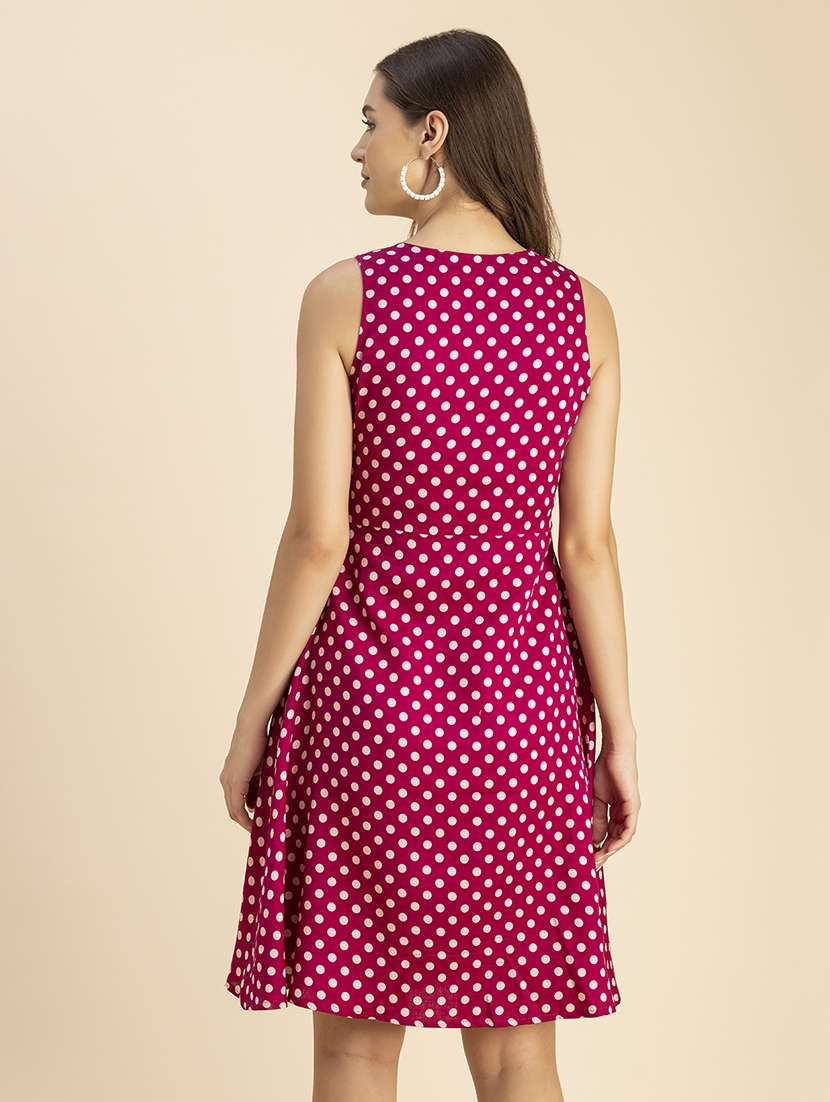 women polka doted sleeveless dress - 20693967 -  Standard Image - 3