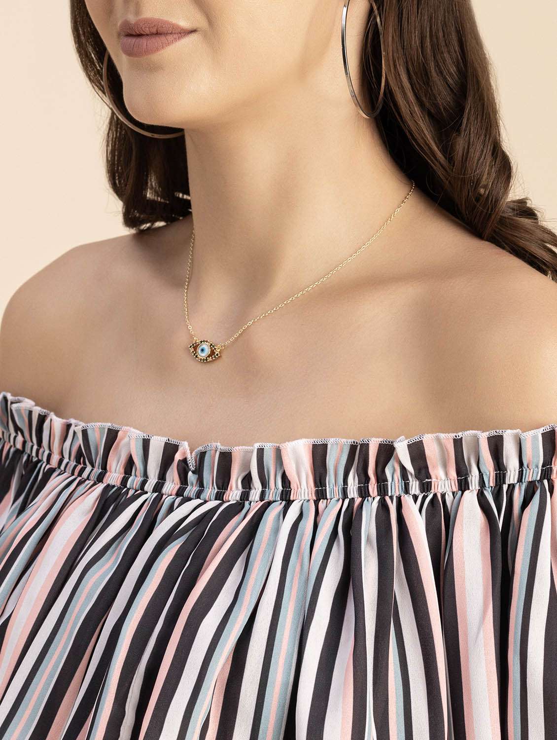 women striped off shoulder romper  - 20694076 -  Standard Image - 5