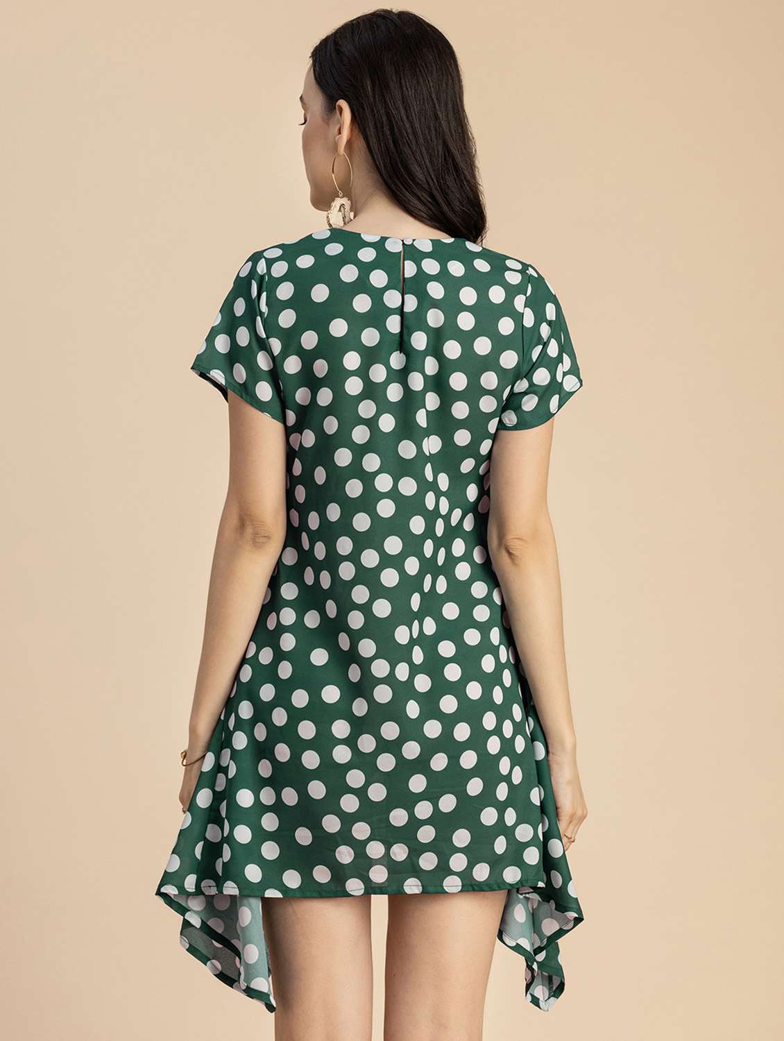 women polka doted asymmetric dress - 20694769 -  Standard Image - 3