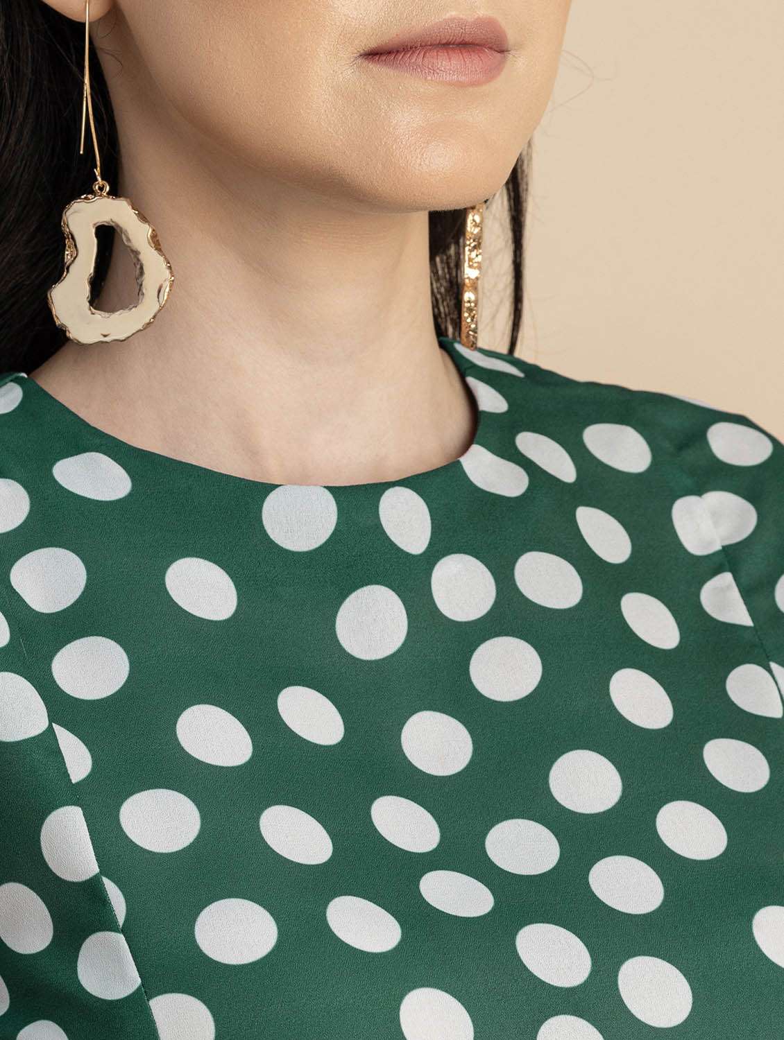 women polka doted asymmetric dress - 20694769 -  Standard Image - 5