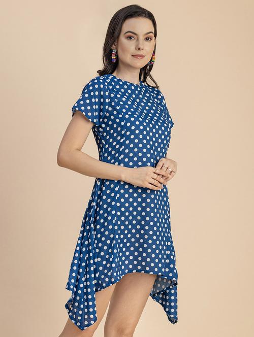 women polka doted asymmetric dress - 20694770 - Standard Image - 0