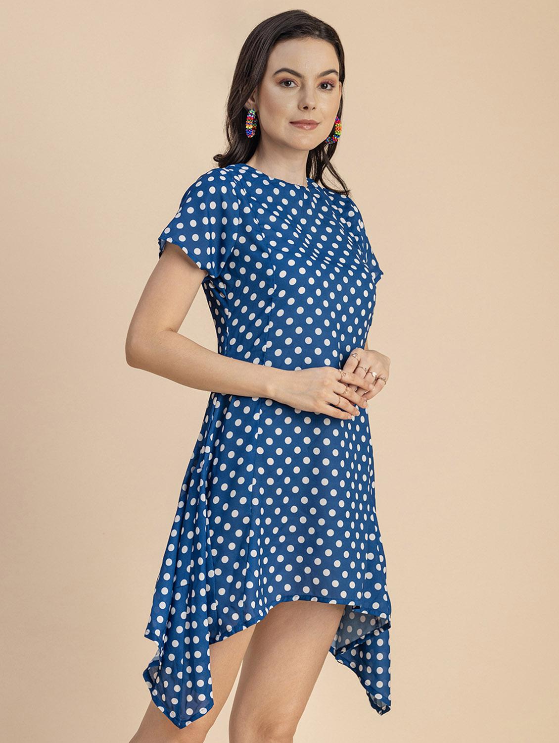 women polka doted asymmetric dress - 20694770 - Zoom Image - 0