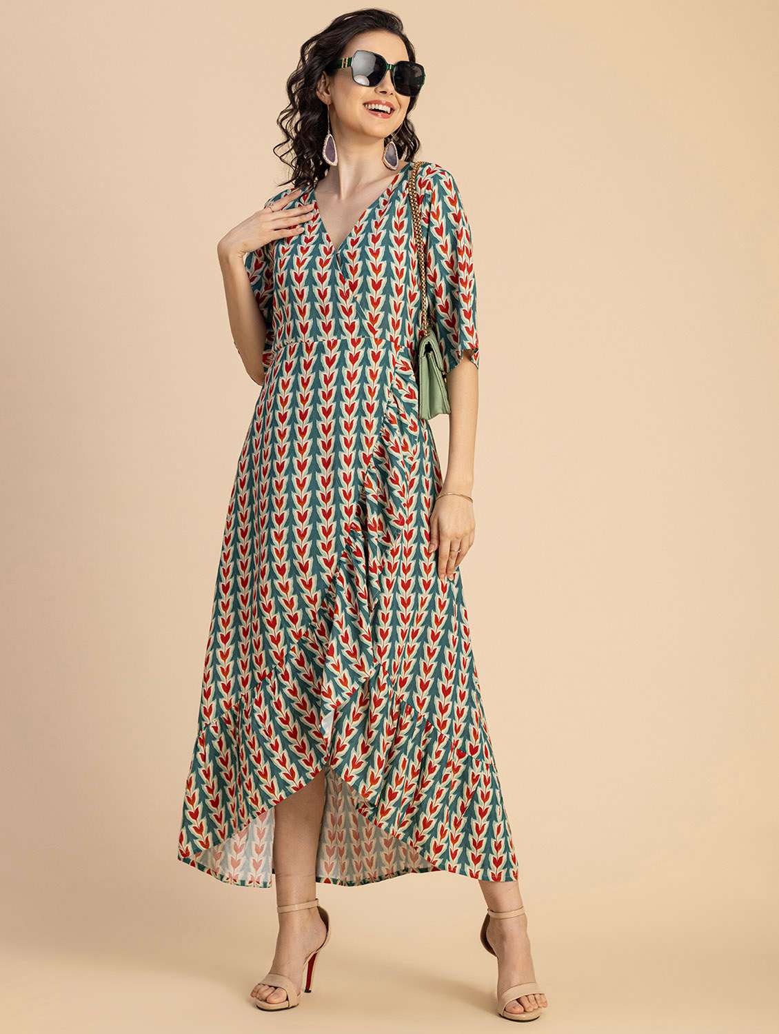 Women Printed High Low Dress - 20694775 -  Standard Image - 3