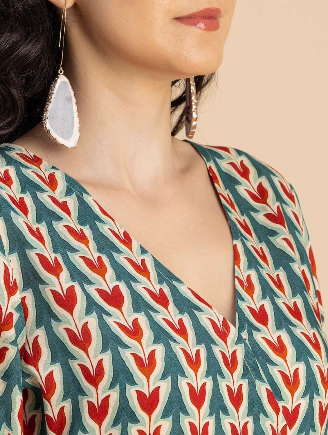 Women Printed High Low Dress - 20694775 -  Standard Image - 5