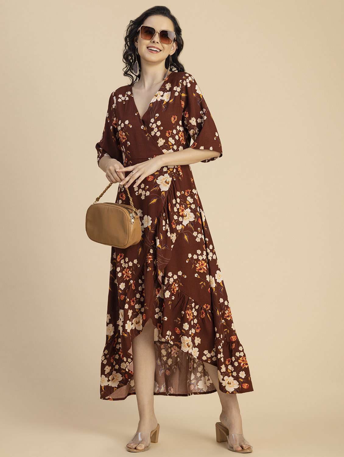 women floral print high low dress - 20694776 -  Standard Image - 3