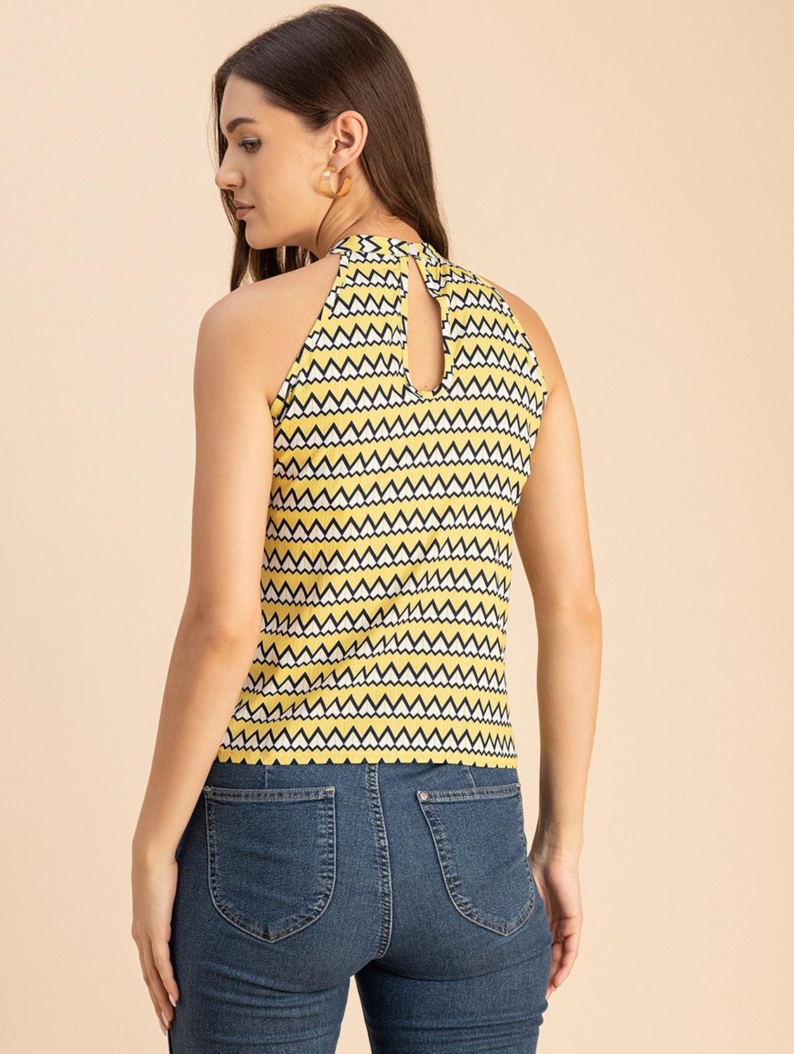 women printed sleeveless halter neck top - 20694888 - Standard Image - 3