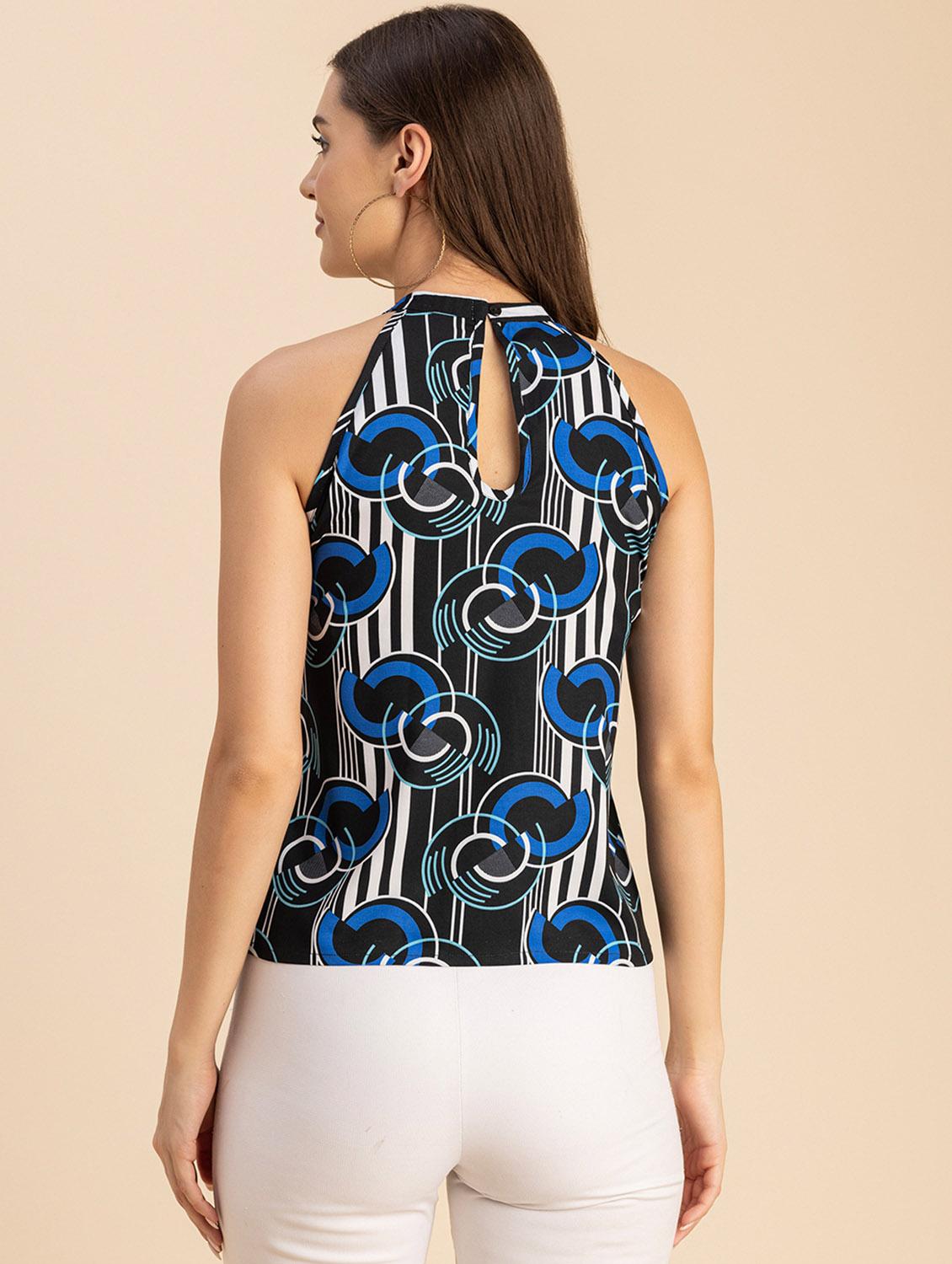 women printed sleeveless halter neck top - 20694891 - Standard Image - 3