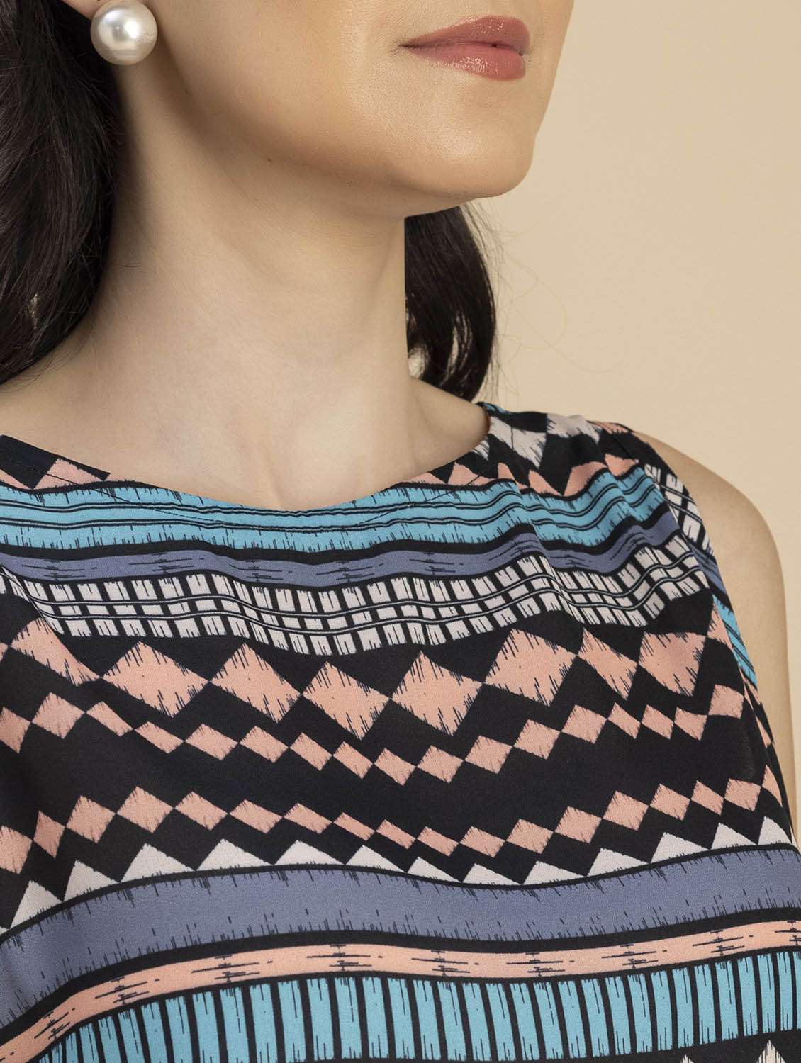 women printed boat neck sleeveless top - 20694898 -  Standard Image - 5