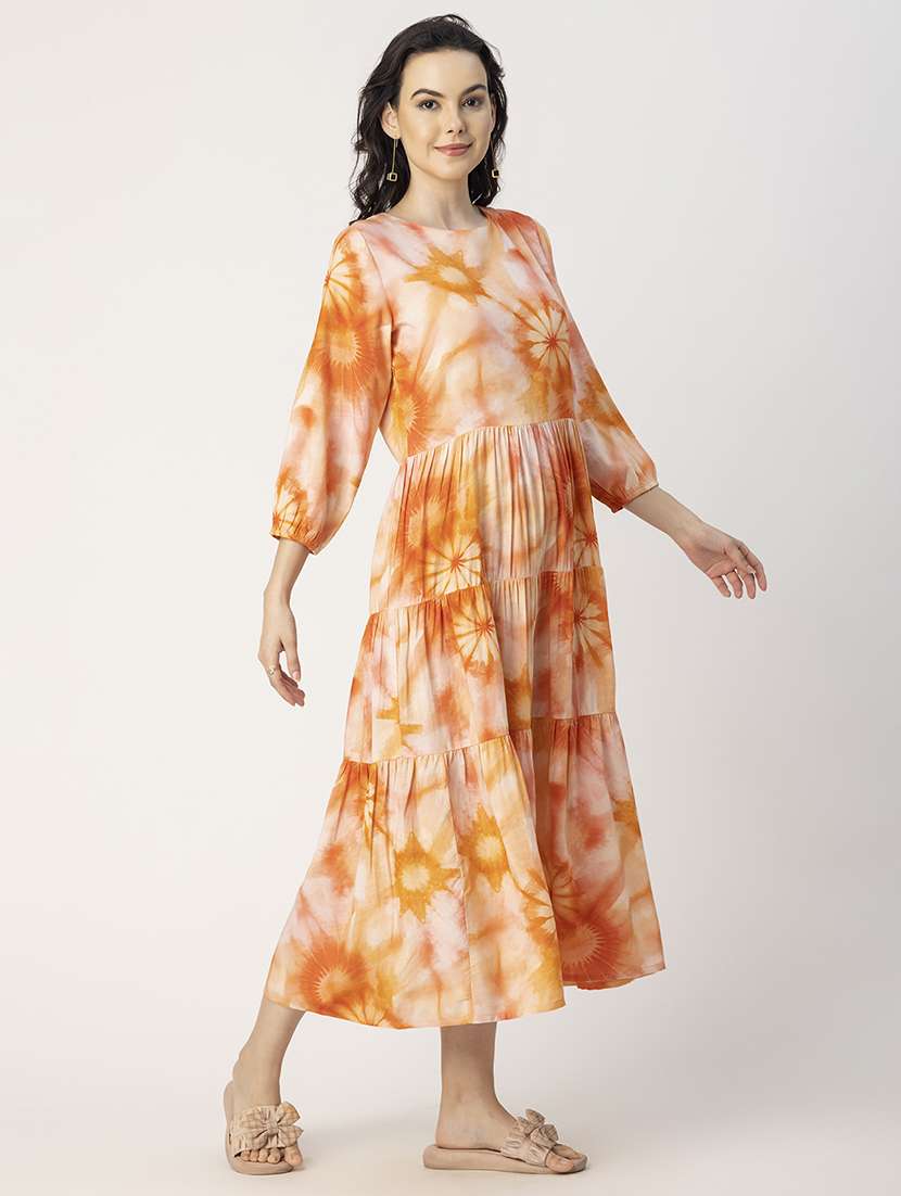 women long sleeves tiered dress - 20695426 -  Standard Image - 3