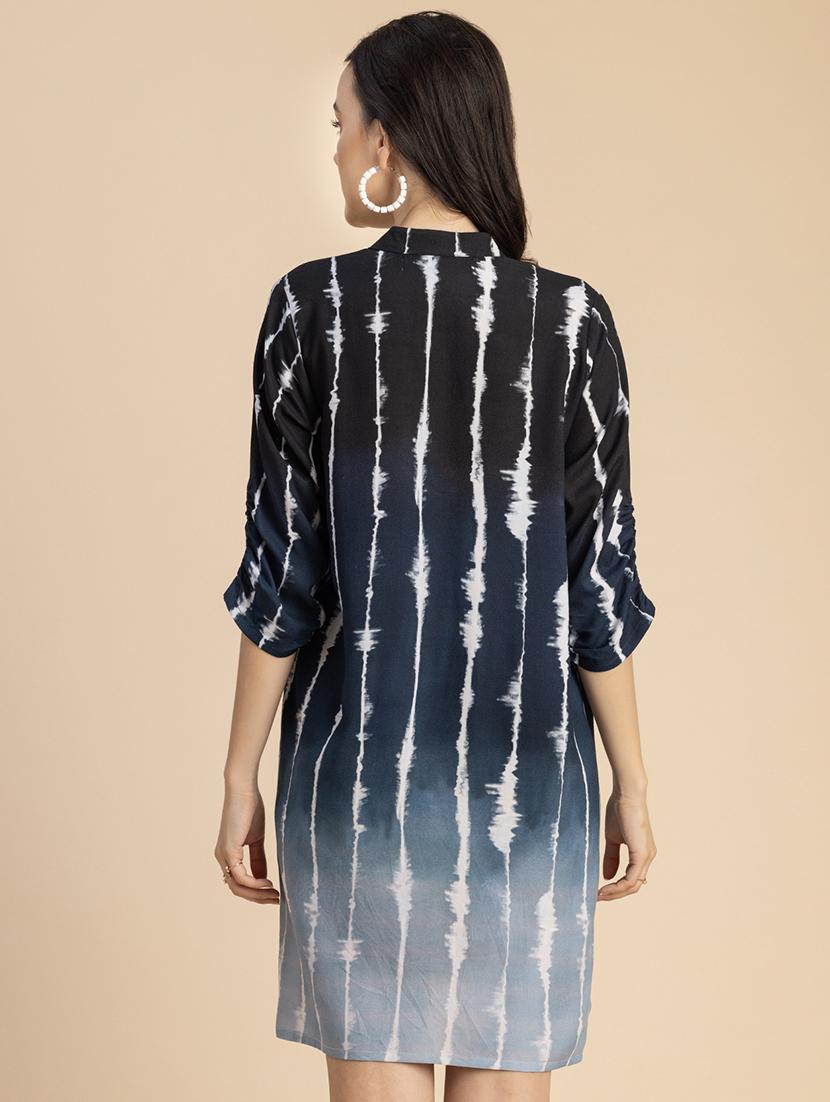 women mandarin neck straight dress - 20696259 - Standard Image - 3