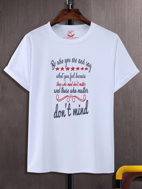 unisex typographic printed t-shirt - 20697632 -  Standard Image - 0