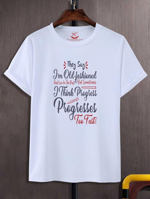 unisex typographic printed t-shirt - 20697679 - Standard Image - 0