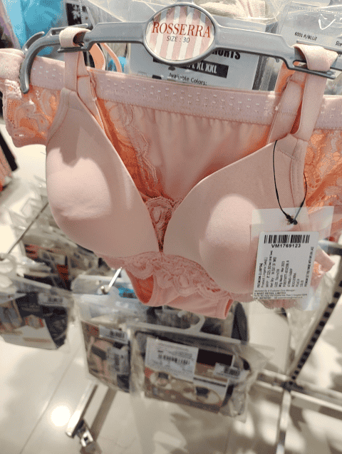peach satin bras and panty set