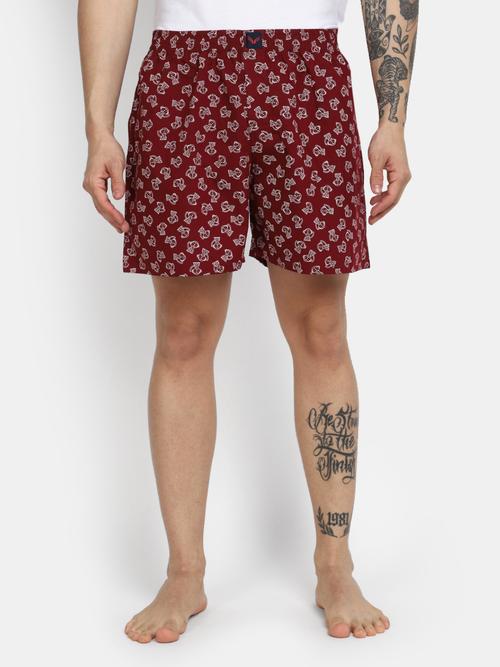 maroon cotton boxer - 20698637 -  Standard Image - 0