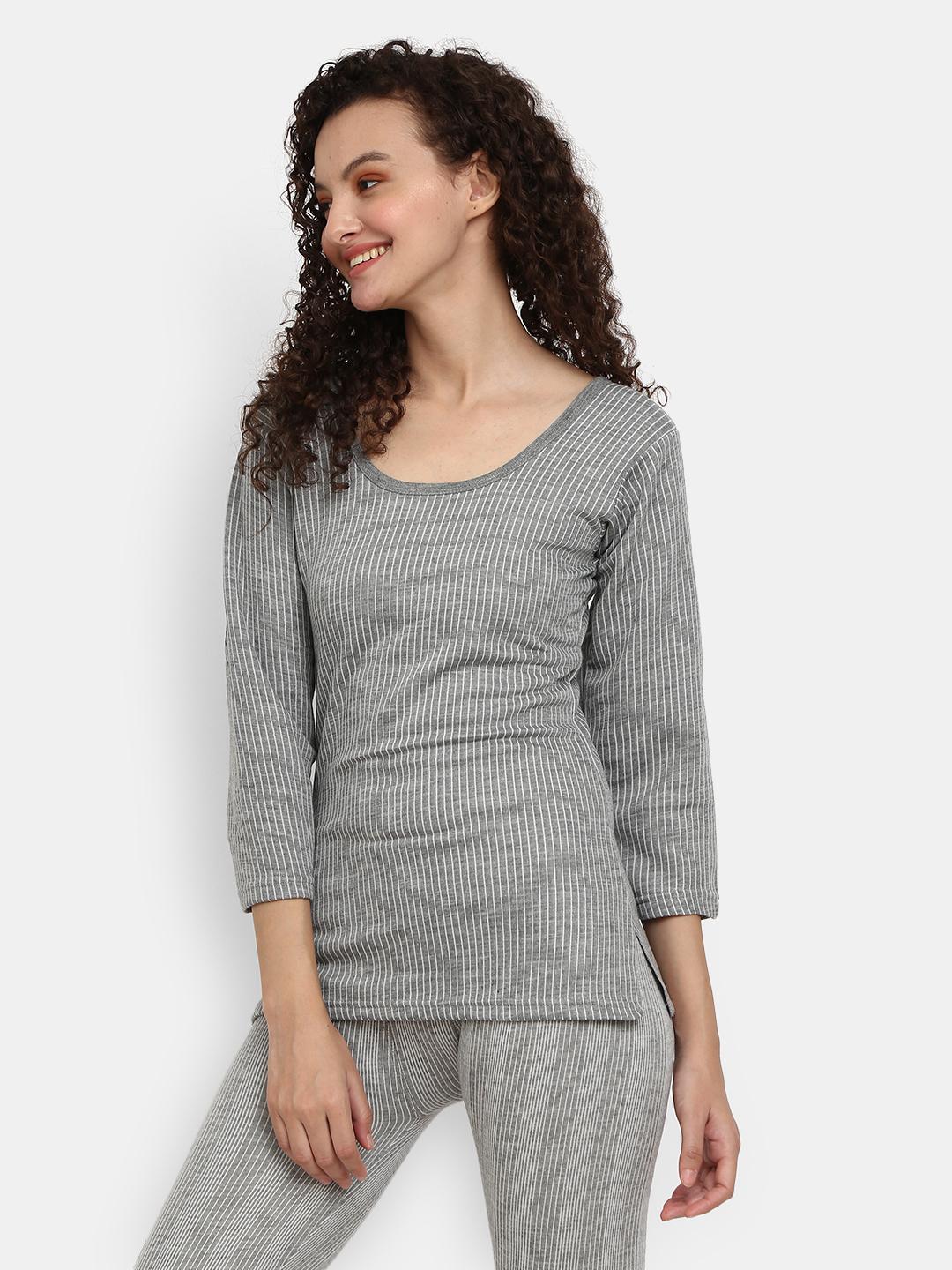 grey melange poly cotton thermals & inner wear - 20699618 - Zoom Image - 0