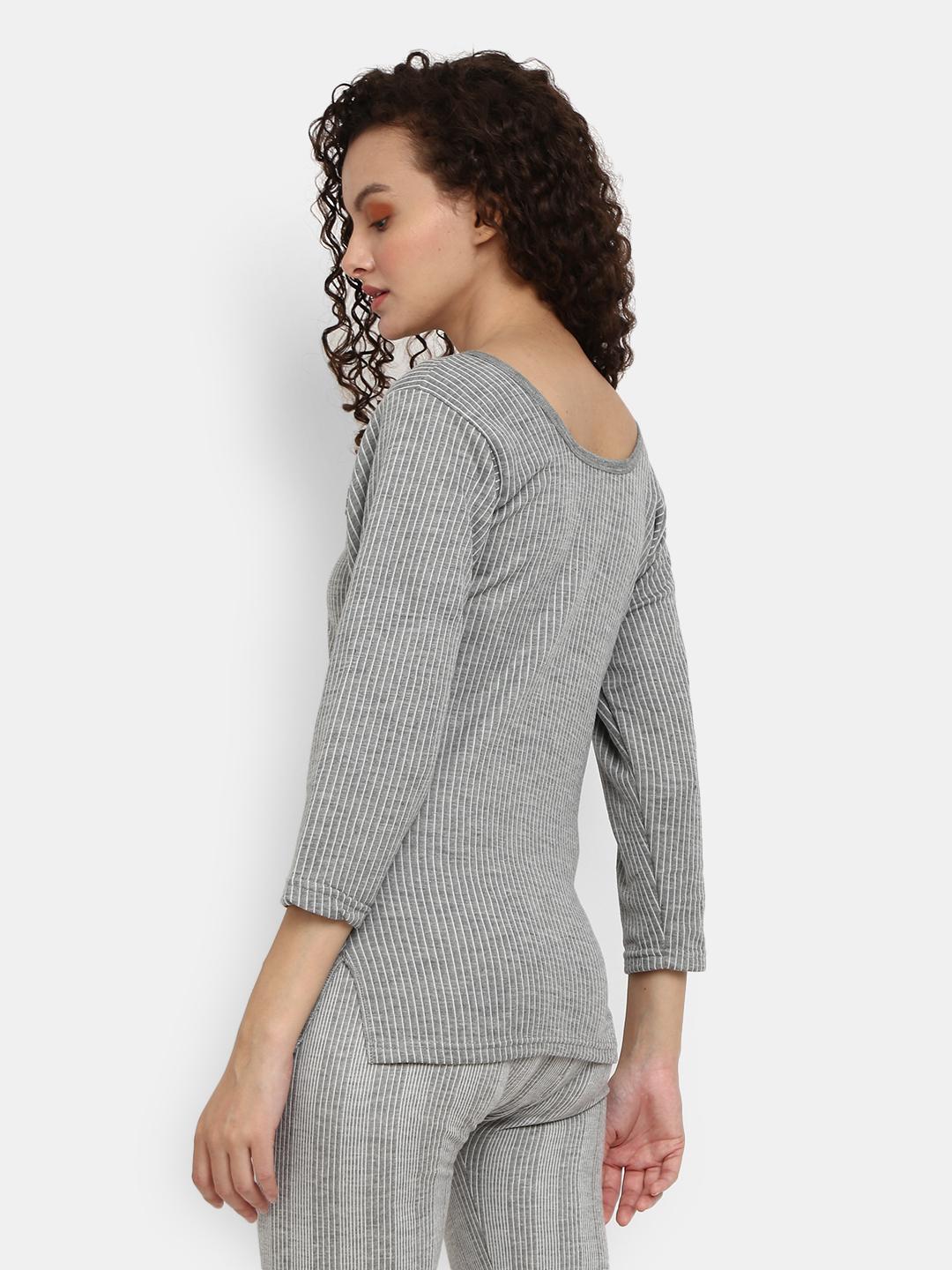grey melange poly cotton thermals & inner wear - 20699618 - Standard Image - 5