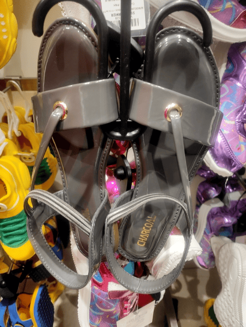 grey pu (polyurethane) sandals - 20701248 -  Standard Image - 0