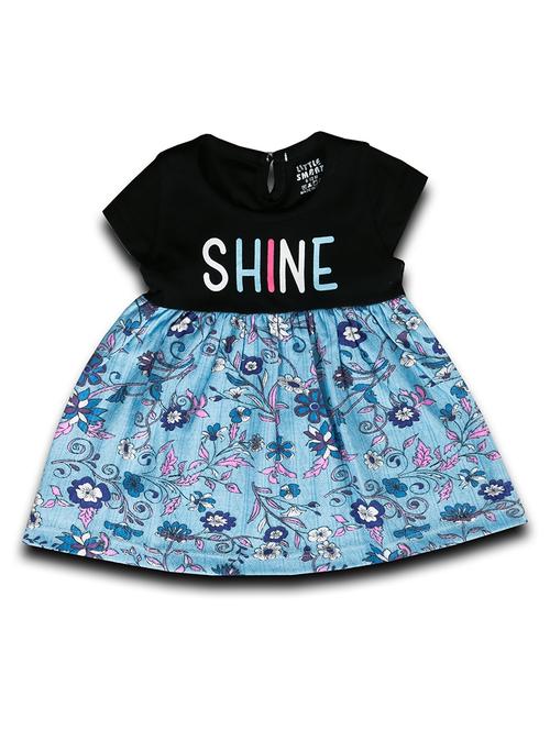 kids black printed detailed frock - 20703651 - Standard Image - 0