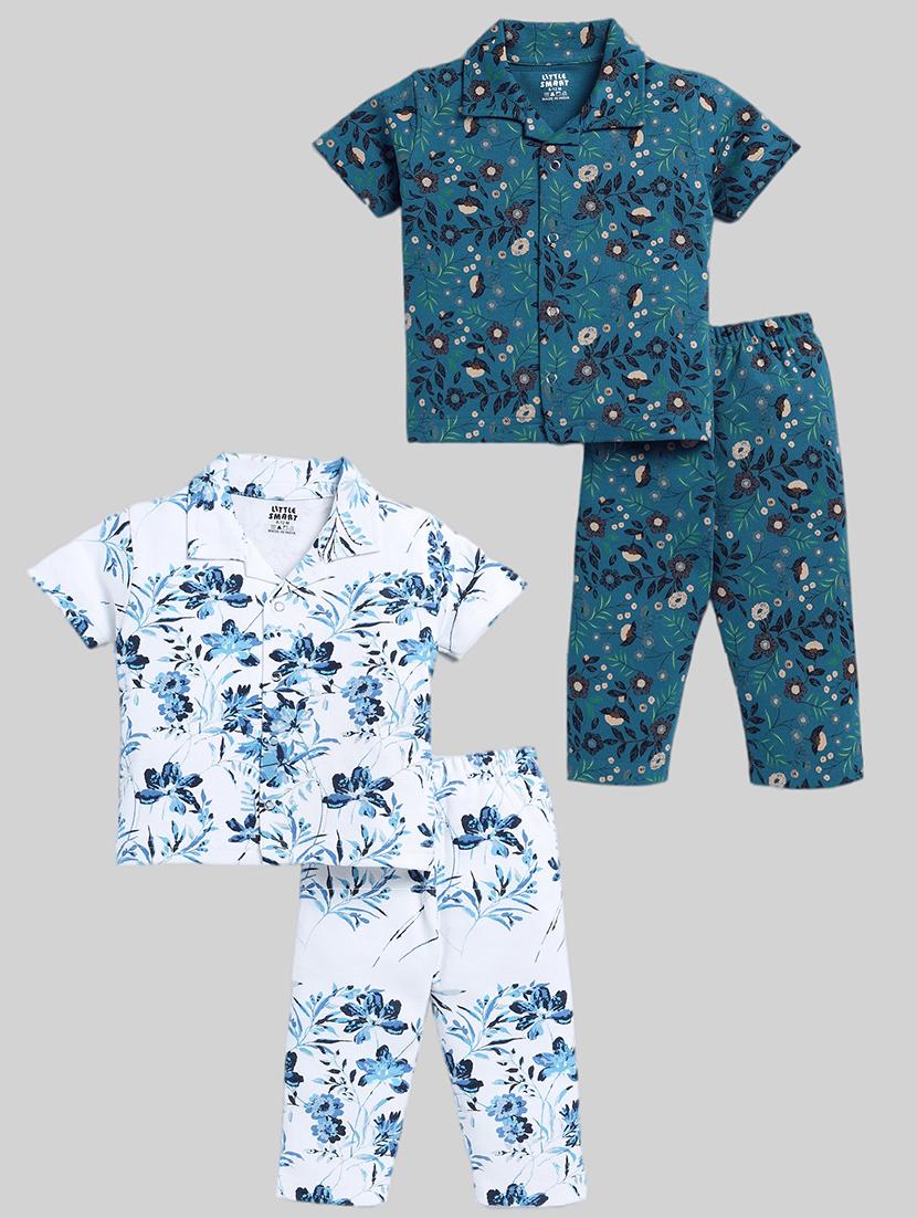 pack of 2 kids floral printed shirt & pyjama set - 20703669 - Zoom Image - 0