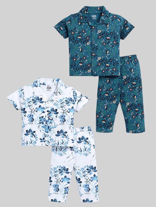 pack of 2 kids floral printed shirt & pyjama set - 20703670 - Standard Image - 0