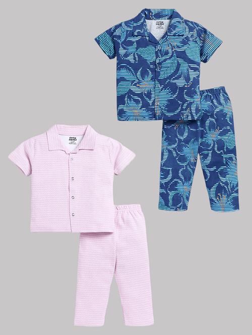 pack of 2 kids printed shirt & pyjama set - 20703672 - Standard Image - 0