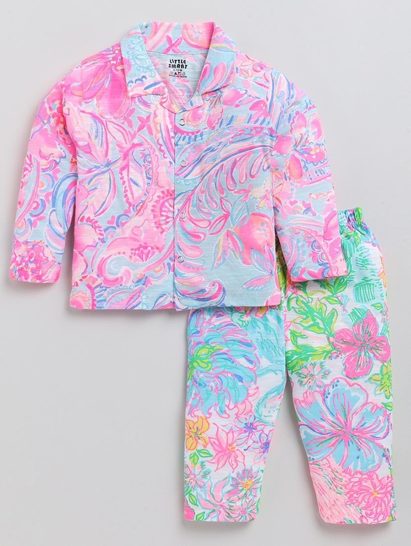 kids pink printed shirt & pyjama set - 20703683 - Zoom Image - 0