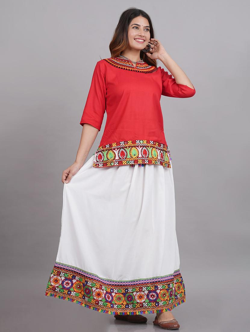 red kurta skirt set - 20703903 - Zoom Image - 0