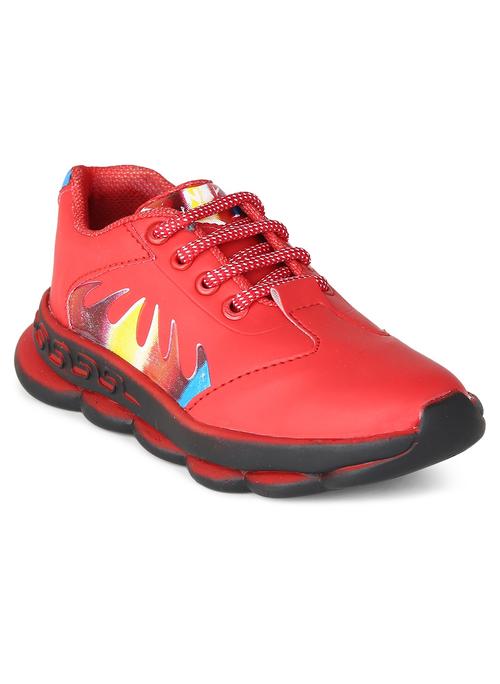 red synthetic casual shoes - 20706235 - Standard Image - 0