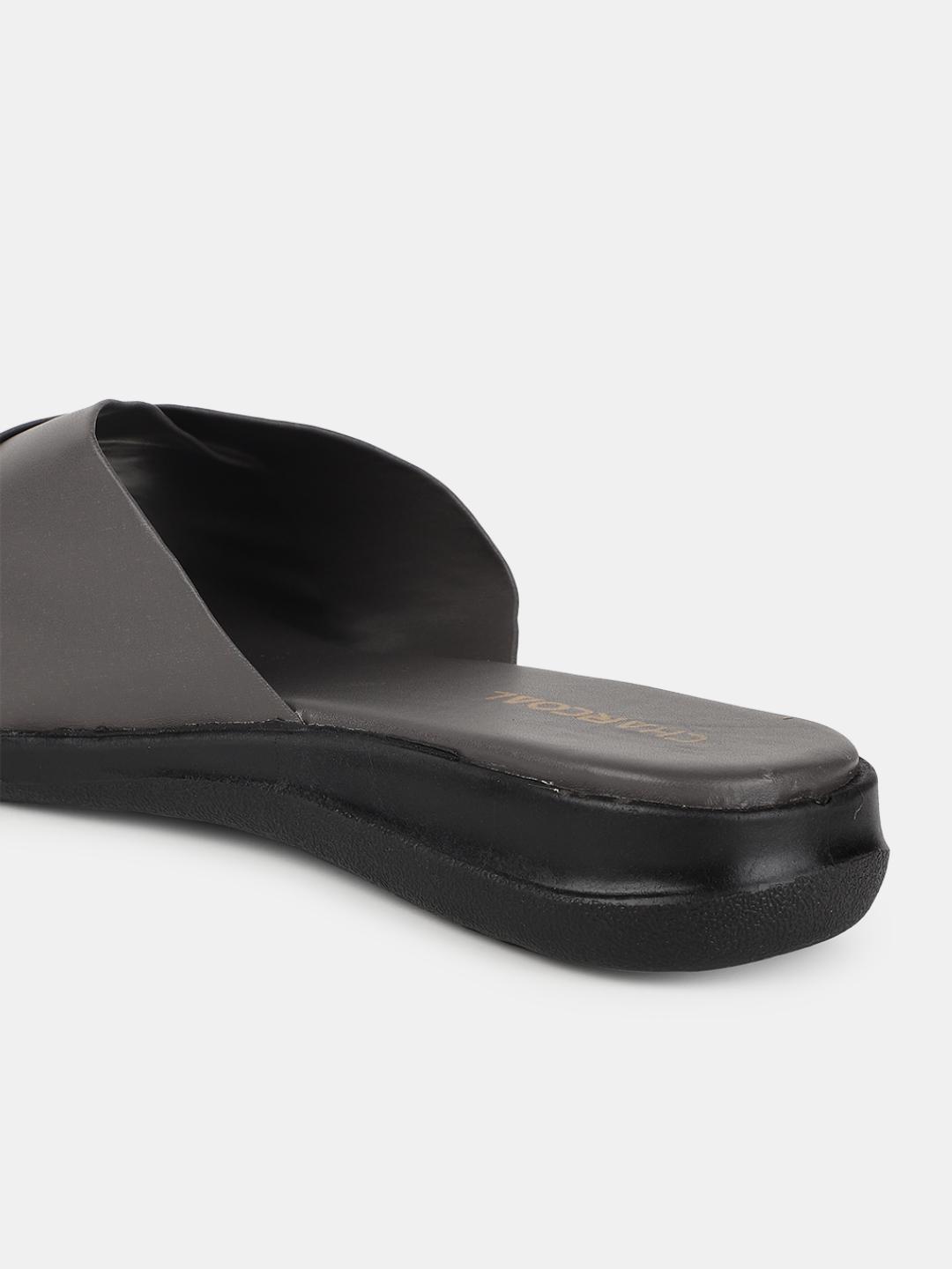 grey pu (polyurethane) flip flops - 20716217 - Standard Image - 3