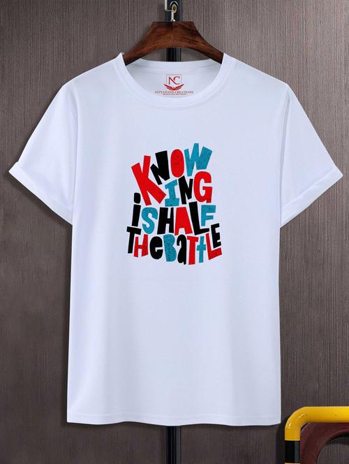 unisex typographic printed t-shirt - 20718459 - Standard Image - 0