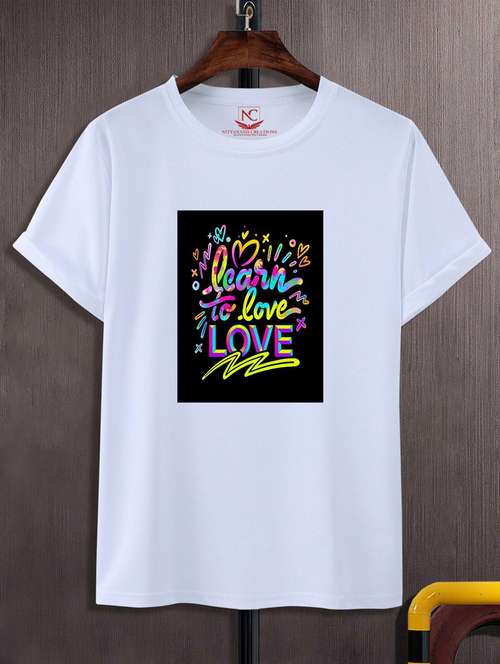 unisex typographic printed t-shirt - 20720023 - Standard Image - 0