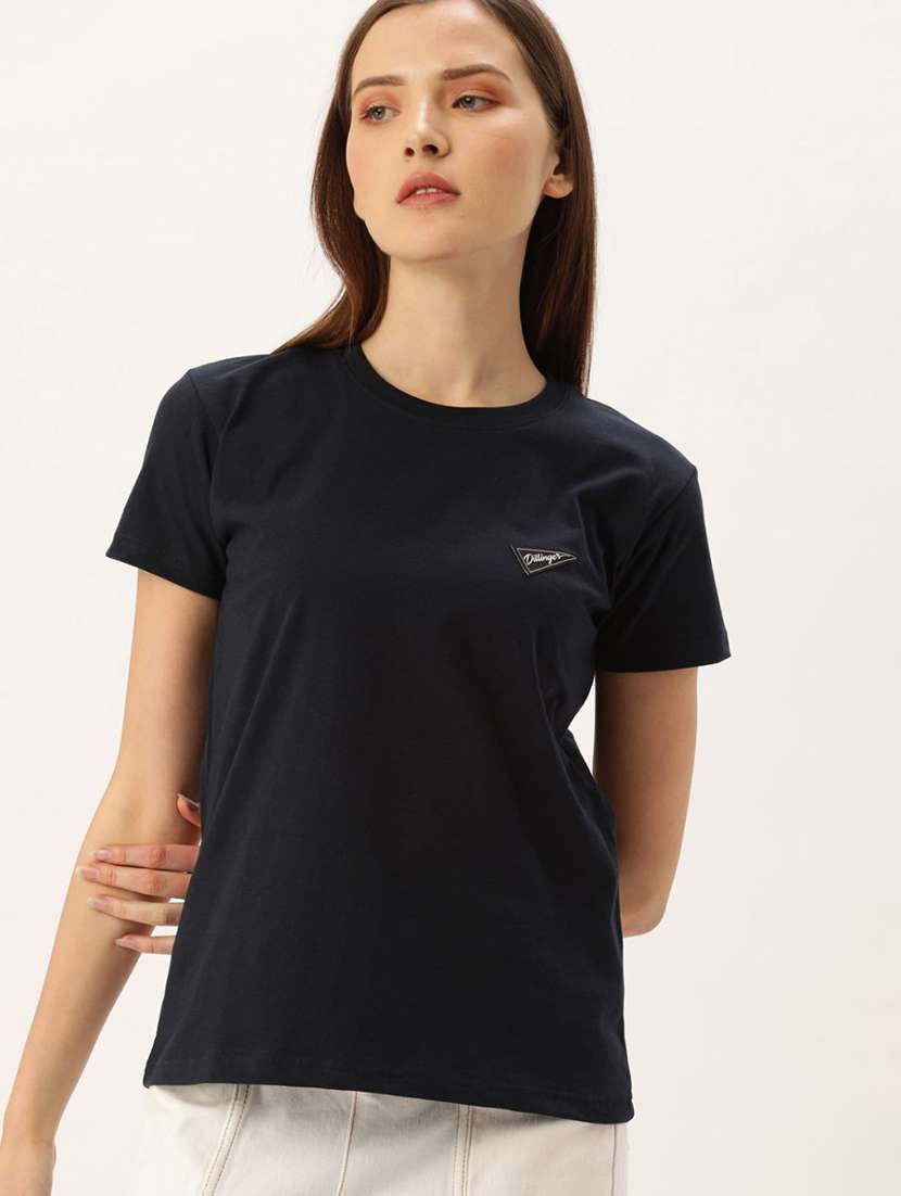 women solid short sleeves t-shirt - 20721454 - Zoom Image - 0