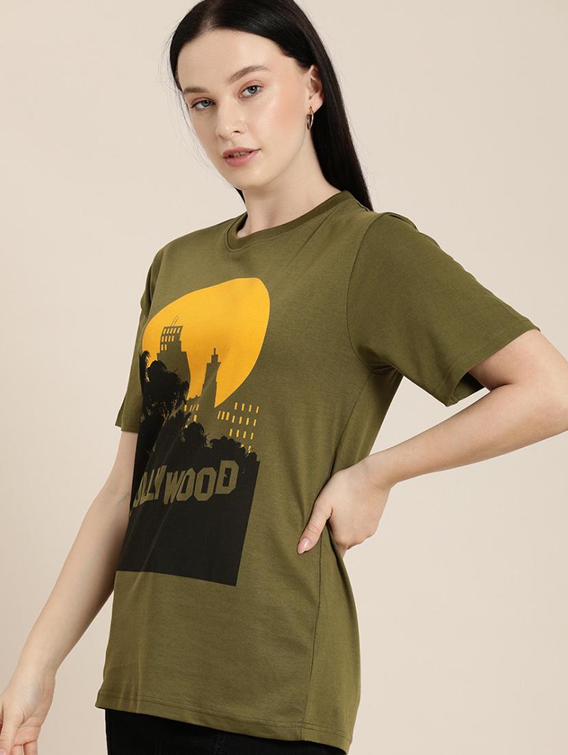 olive round neck t-shirt - 20721749 - Zoom Image - 0
