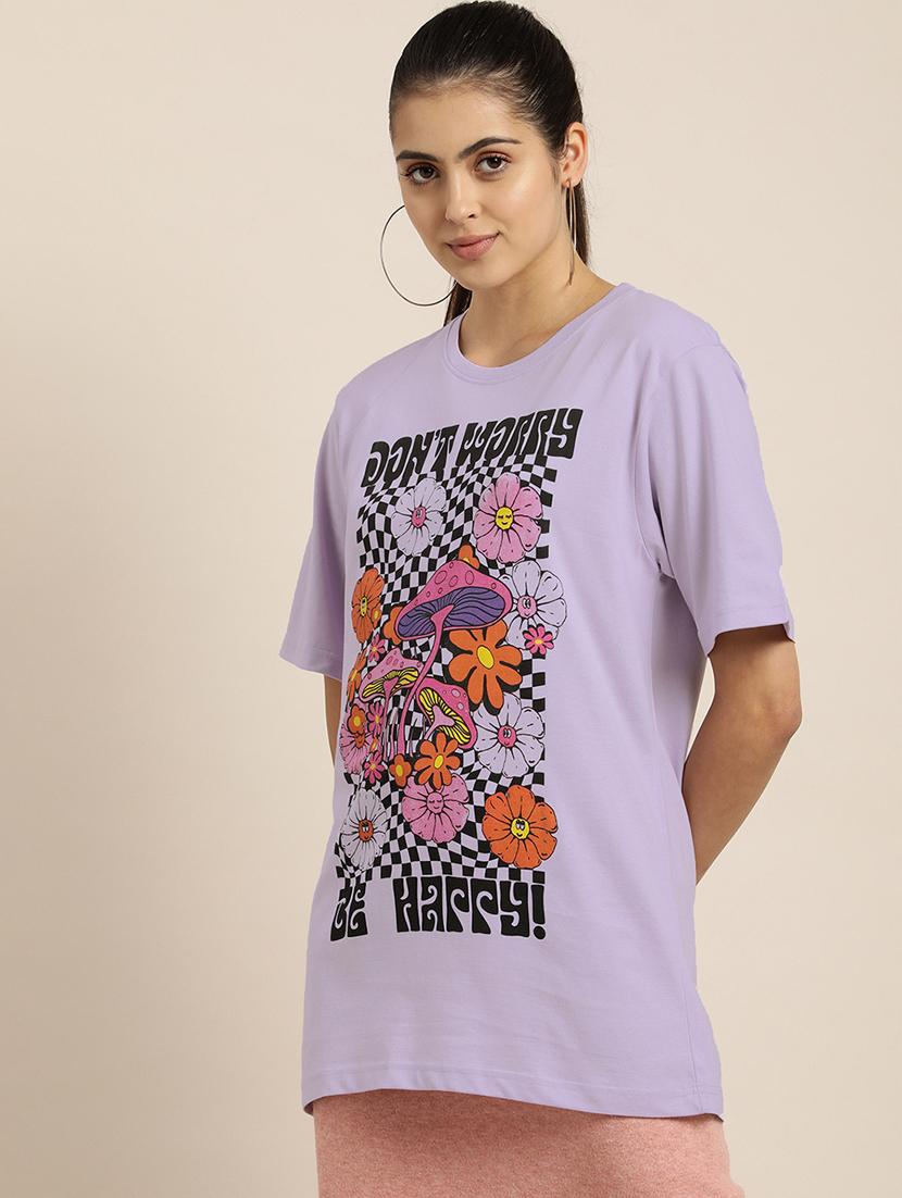 lavender round neck t-shirt - 20722020 - Zoom Image - 0