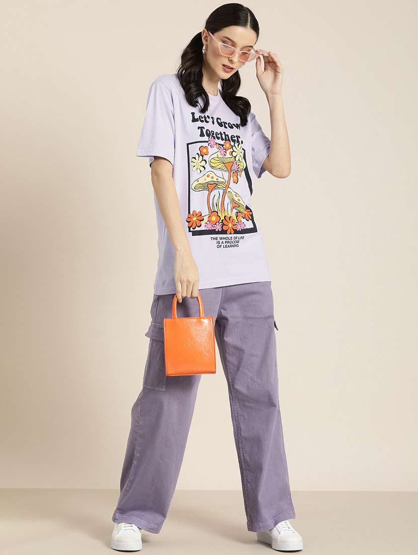 lavender round neck t-shirt - 20722036 - Standard Image - 3