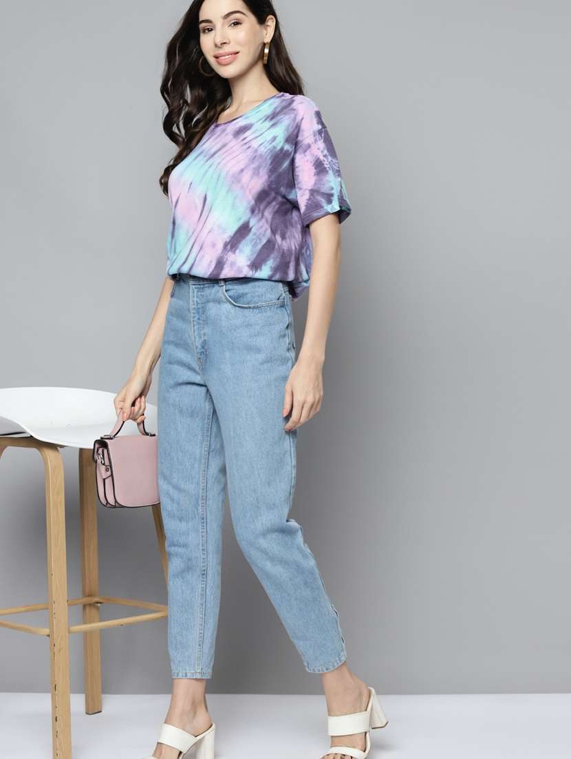 women multi color round neck t-shirt - 20722226 - Standard Image - 3