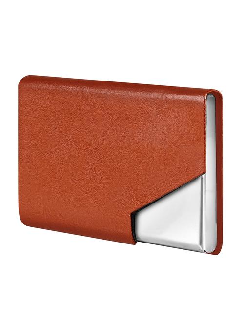 tan synthetic leather card holder - 20723920 - Standard Image - 0