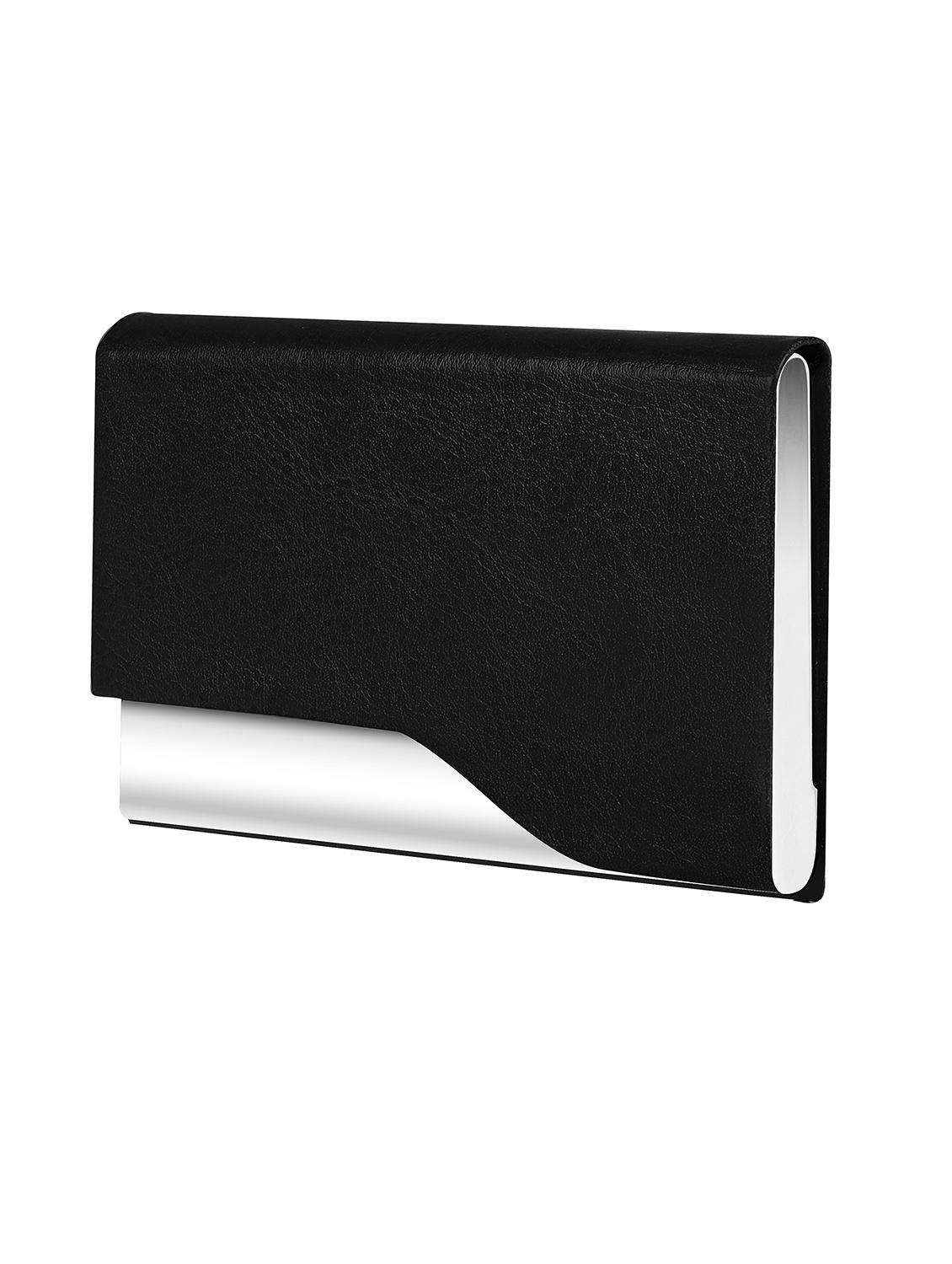 black synthetic leather card holder - 20723924 -  Zoom Image - 0