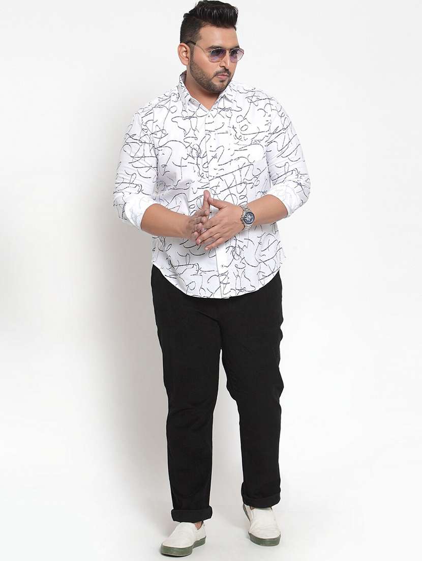 men solid flat front plus size casual trouser - 20724033 - Standard Image - 3
