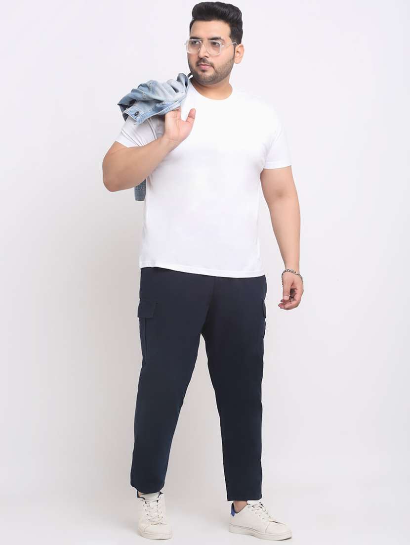 navy blue cotton chinos casual trousers - 20724056 -  Standard Image - 3