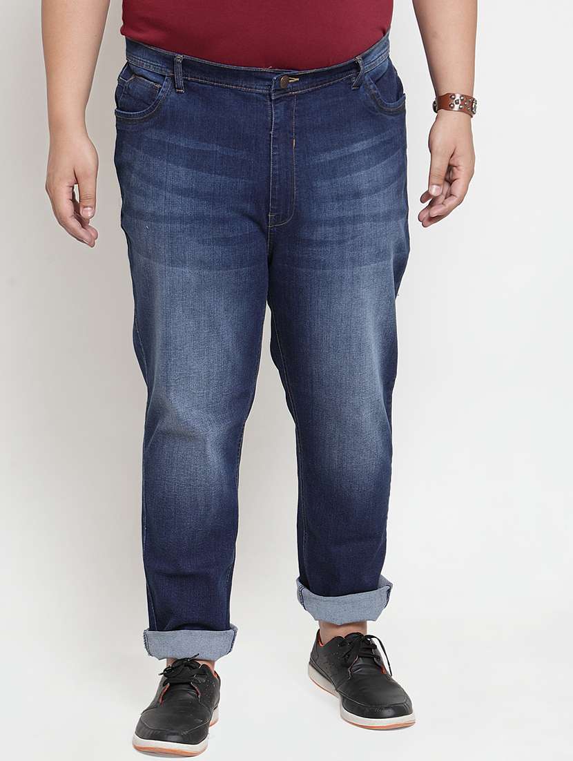 mens relaxed fit plain jeans
