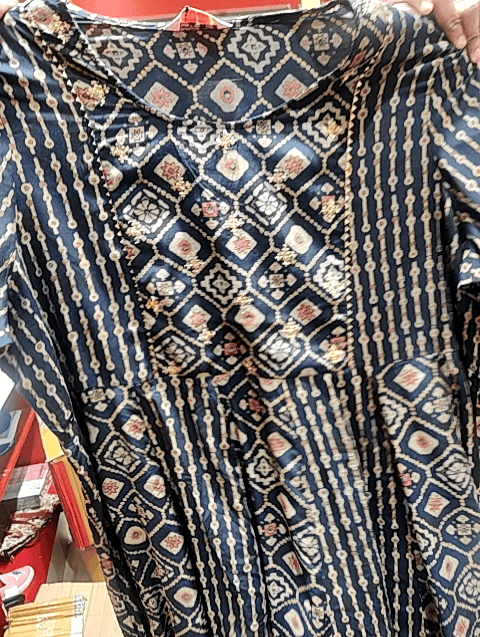 navy blue poly viscose kurta - 20724242 -  Zoom Image - 0